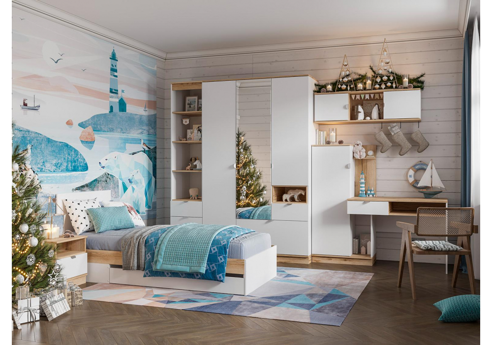 фото письменный стол woodville джидда белый / дуб делано 586574 | 220svet.ru