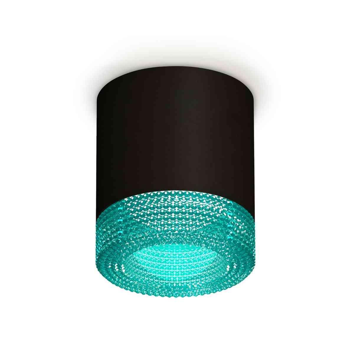 фото комплект накладного светильника ambrella light techno spot xs7402013 sbk/bl черный песок/голубой (c7402, n7194) | 220svet.ru