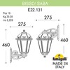 Миниатюра фото светильник уличный настенный fumagalli bisso/saba k22.131.000.axe27 dn | 220svet.ru