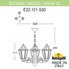 Миниатюра фото подвесной уличный светильник fumagalli sichem/anna 3l e22.120.s30.aye27 | 220svet.ru