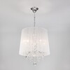 Миниатюра фото подвесная люстра с абажуром и хрусталем eurosvet allata 2045/5 хром/белый | 220svet.ru