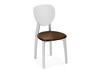 Миниатюра фото стул деревянный woodville окава белый / миланский орех 619690 | 220svet.ru