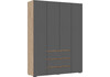 Миниатюра фото шкаф woodville элла серый графит / дуб крафт золото 586717 | 220svet.ru