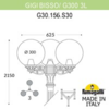 Миниатюра фото садово-парковый фонарь fumagalli gig bisso/g300 3l g30.156.s30.vye27 | 220svet.ru