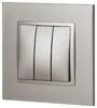 Миниатюра фото выключатель эра elegance 14-1107-16 тройной, 10ах-250в, титан б0065799 | 220svet.ru