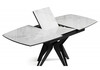 Миниатюра фото стол стеклянный раскладной 140(180)х80 woodville риполь 613332 статуарио-черный | 220svet.ru