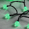Миниатюра фото гирлянда «шарики» 10м зеленая 220в, диаметр шарика 23мм, 100 led, провод черный каучук 2,3мм, ip54 ltc pcs-100b-g | 220svet.ru