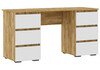 Миниатюра фото письменный стол woodville элла  белый / дуб крафт золото 547993 | 220svet.ru
