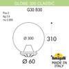 Миниатюра фото уличный фонарь на столб fumagalli globe 300 classic g30.b30.000.wxe27 | 220svet.ru