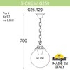 Миниатюра фото подвесной уличный светильник fumagalli sichem/g250. g25.120.000.bze27 | 220svet.ru
