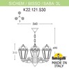 Миниатюра фото подвесной уличный светильник fumagalli sichem/saba 3l k22.120.s30.bxe27 | 220svet.ru
