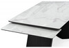 Миниатюра фото стол стеклянный раскладной 140(200)х80 woodville вейв кристл белый мрамор / черный 625993 | 220svet.ru