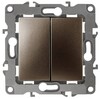Миниатюра фото выключатель двухклавишный эра 12 10ax 250v 12-1004-13 б0019312 | 220svet.ru