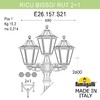 Миниатюра фото садово-парковый фонарь fumagalli ricu bisso/rut 2+1 e26.157.s21.axe27 | 220svet.ru